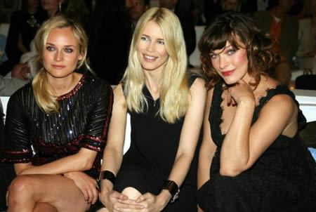 claudia,mila,diane Le star per Karl Lagerfeld