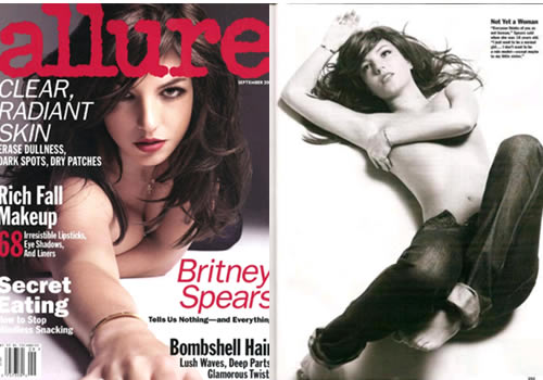 birtneyalluremezzanuda Britney Spears seminuda su Allure