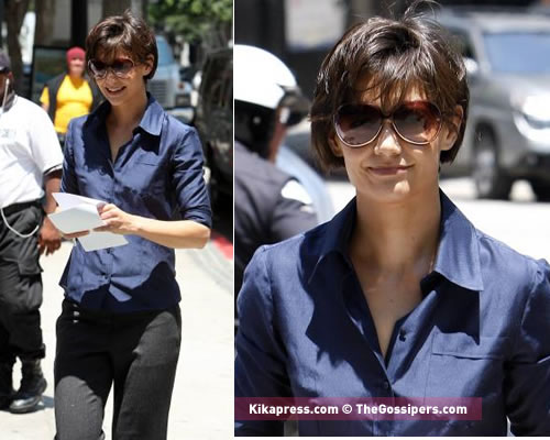 holmeselistone Katie Holmes sul set di Eli Stone