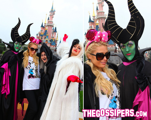 paris disneyland2 Paris Hilton posa con le cattive Disney