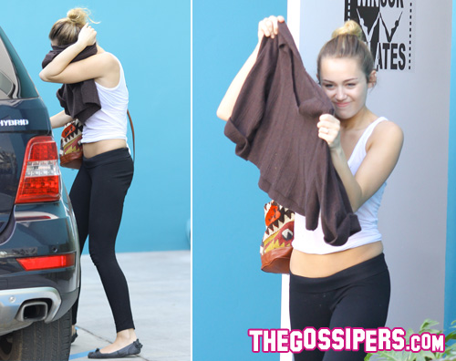 mileypilates Indovina chi si nasconde dai paparazzi